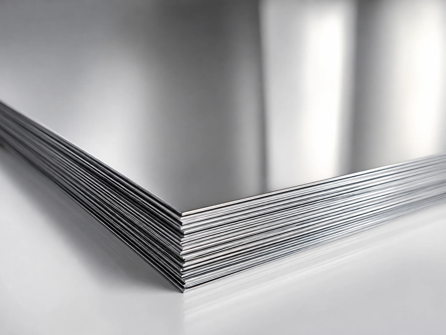 Stacked thin Mirror Metal Aluminium sheets