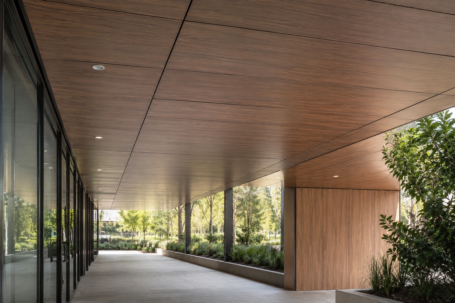 Wood-grain ceiling system